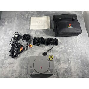 Sony PlayStation 1 PS1 Console Bundle 2 Controllers Carrying Case SCPH-101
